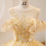 Color Yarn Yellow Evening Dress Student Vocal Art Exam Performance Costumes Solo Puffy Skirts To Preside Over The Annual Meeting