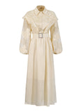 Temperament Fashion Elegant Style Dress 20254 New Collar Heavy Industry Embroidery Lotus Edge Lace Long