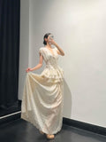 Fairy Lace Lace Lace Waist Blouse Half Dress Set