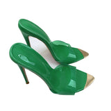 High-Heeled Slippers Women's Fine And Summer Pointed Cool Slippers With High Heels High Quality Shoes