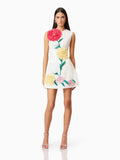 Fashion Niche Three-Dimensional Decorative Dress 2025 New Flower Slim Round Neckless Midsleeveless Mid-Dress