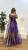 2025 New Yarn Net Printed Party Dress INS Casual Fashion Women's Dress HZ0628