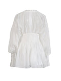 Niche Pure Lusty Fairy Dress 2025 Summer New Deep V Collar Lantern Sleeves Thin Tie Dress Dress Woman