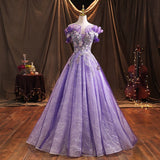 Solo Performance Suit 2025 New One-Word Shoulder Vocal Art Canopy Skirt Presided Over Purple Evening Dress Girl Spring