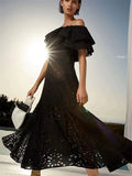 Summer Australian Niche Tide Brand Goddess Word To Lead The Lotus Leaf Side Embroidery Hollow Big Fairy Gas Holiday Dress