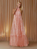Holiday Wind Sleeveless Hanging Neck Ribbon Dress 2025 New Back Wave Dot Print Dress Women's Summer