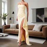 Summer New Shoulder-Opened Women's Temperament Evening Dress Dress HZ0628