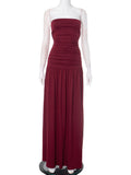 Women's Solid Color Sleeveless Bare Back Repair Folded Bra Dress DJPT