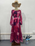 Eastern Muslims Spring 2024 New Chiffon Print Fashion Temperament Dress