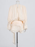 Elegant Vintage Style Dress 2025 New Hot-Sold Collar With Shoulder Long Sleeve Short Dress