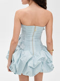 Doll Manor Afternoon Tea Dress 2025 New Female Summer Chest Three-Dimensional Flowers Spliced Solid Color Dress