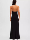 Women's Solid Color Sexy Perspective Low-Breastless Sleeveless Babes Dress Women 8075 HZ0628