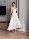 Summer Summer New High-Semperament Solid Colored Temperament With Suspension Dress