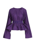 Retro High-End Two Sets Of 2025 Spring New Horn Lotus Side Top High Waist Half-Body Skirt Set