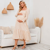 2025 New Spring Pregnant Woman Chiffon Dress Small Broken Floral Dress Maternity