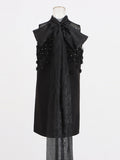 Temperament Sexy Wind 2025 Summer New Mesh Splicing Flowers Decorated Nails Sleeveless Tidal Dress