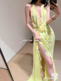 Oil/8 Colors 2025 Elegant Hanging Neck-Luck Holiday Flowers Unique Special Beach Dress
