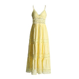 Famous Holiday Dress 2025 Summer New V Tie Sling Sling Slaying Tie Dress Dress Woman