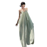 Windy Sexy Big Show Hanging Neck Hanging Neck Dress Seaside Holiday Style French Atmosphere Beach Fairy Dress