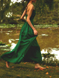 Chun's Beautiful Holiday Sling Skirt In The Spring And Summer Of 2024, Cross-Banding And Striping Waist Dress Woman