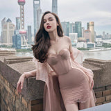 Minority Sexy Sling Dress With Breast-Wearing Women's French Fish Bone Thin-Skinny Dress Bag Hip Skirt Skirt