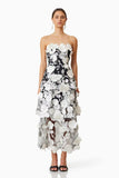 New Flower Three-Dimensional Decoration Solid Color Tarnish Sleeveless Long Dress Woman