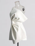 Sister Style Dress 2025 Summer New Bow Three-Dimensional Decoration Asymmetric Thoracic Dress Woman