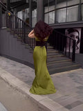 Summer New Fashion Splicing Body Waist Temperament Drag Dress