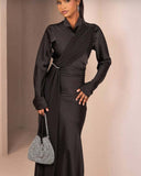 French Fashion Elegant Collar Dress In Autumn 2024
