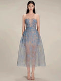 2025 Three-Dimensional Flower Lace Perspective Yarn Dress Dress Dress Dress Dress Woman