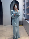 2024 New Glazed Forged Waist Waist Pajamas Style Dress Suit Woman