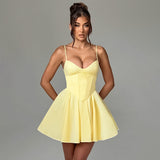 Sexy Sling A Swing Dress 2025 Summer New Girded Slimming Skirt Woman DJPT