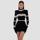 Fashion Water Drill Bandage Dress Temperament Tight-Buff Party Dress Dress