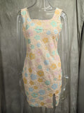 2025 New Colored Flower Shaped Squins Open Forked And Busted Sexy Dress LX0151