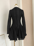A line Scoop Neckline Black Holiday Dress Travel Vacation Dresses Short Birthday Dress SD1255