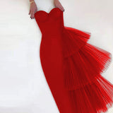 Banded Dress Summer New Temperament Sex High-Waisted Dinner Dress Brat Mesh Dress