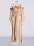 Famous Party Dress 2025 Summer New Three-Dimensional Flowers To Receive Waist Dress Woman