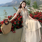 New Seaside Holiday Sling Suit Beach Photo Long Dress Summer