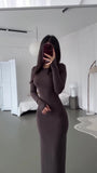 2024 Women's Fashion Sexy Tight-Groomed And Comfortable Solid Color Long Dress