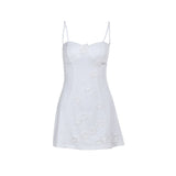 Summer 2025 New Fashion Dress Sexy Three-Dimensional Flower Suspension Dress DJPT