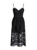 Elegant Wind-Sling Dress 2025 Spring Hollow Embroidered Water-Soluble Flower High-Waisted Bra Dress Female