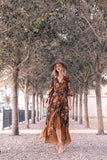 Women's New Dress Summer Casual Long-Sleeved Print Retro Dress DJPT
