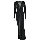 And Winter Fashion Sexy Deep V Tie Ribbon Dress New Babes Open Fork To Repair Dress HZ0628