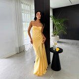 Autumn 2025 New Famous Wind Temperament Sling Dress Open Fork Showing A Long Dress Woman DJPT