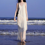 Pictures Of Super Fairy Beach Dress Women's Summer Sanya Seaside Holiday Dress Senior Sense Of Slings Long Skirt Travel To Wear