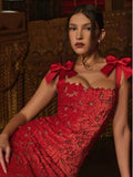Spring And Summer Temperament Light Luxury Bow High-End Embroidery Hollow Bag Butts Long Skirt LX0119