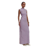2025 New Solid Colorless Sleeveless Ruffed Zipper Bag Tug Of The Noise Dress
