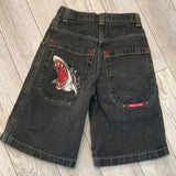 Vintage Loose Denim Shorts Men Harajuku Punk High-Waisted Denim Shorts Men's Loose Tide DJPT
