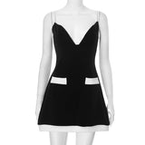 Women's Clothing Slings Low Breast Repair Height Waist Dress DJPT