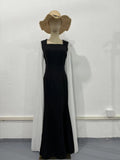 Autumn Bat Sleeves To Close The Waist Of The Famous Hepburn Wind Black And White Stitching Dress Woman